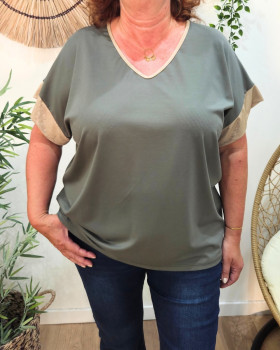 T-Shirt femme oversize Isolde-Kaki