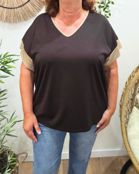 T-Shirt femme oversize Isolde-Marron
