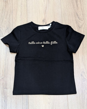 T-Shirt enfant noir Telle mère telle fille doré