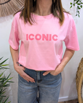 T-shirt femme rose baby iconic