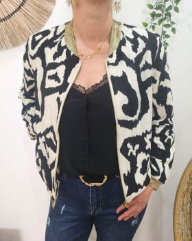 Bombers femme tendance blouson imprime fleuri a motifs ou uni