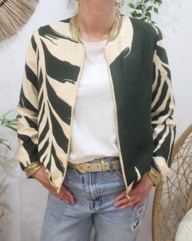 Bombers femme kaki et beige Zena