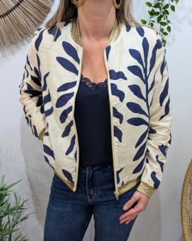 Bombers femme écru et marine Ismérie