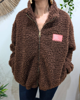 Veste femme teddy Dress for yourself-Marron