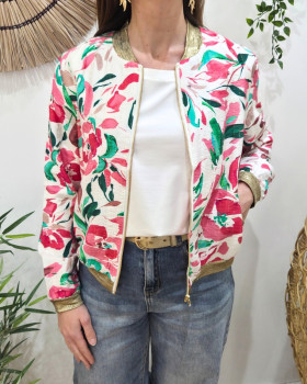 Bombers femme rose et vert Vittoria