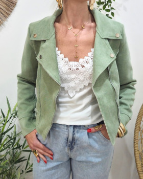 Perfecto femme vert Constance