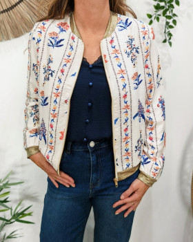 Bombers femme corail et bleu Gaudia