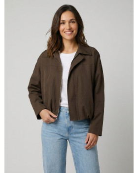 Veste femme bombers marron choco coupe vent