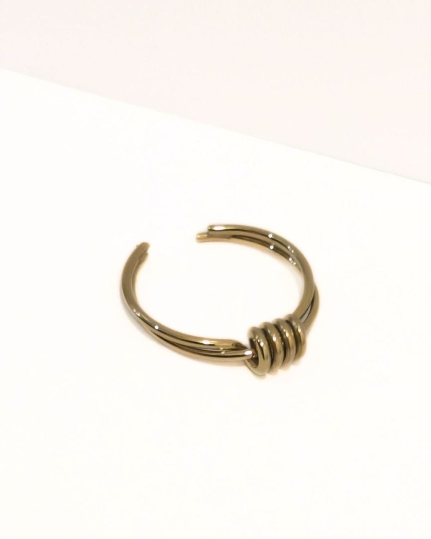 Bague femme acier doré Liv