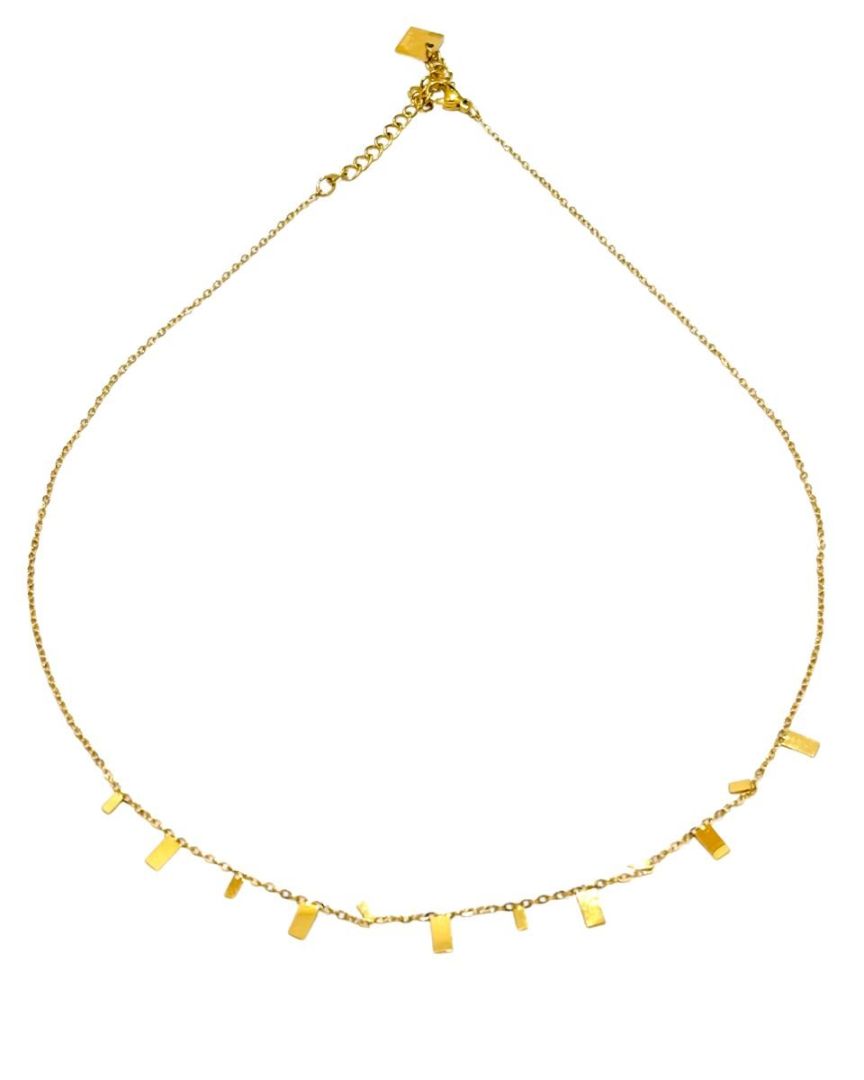 Collier femme doré petits rectangles