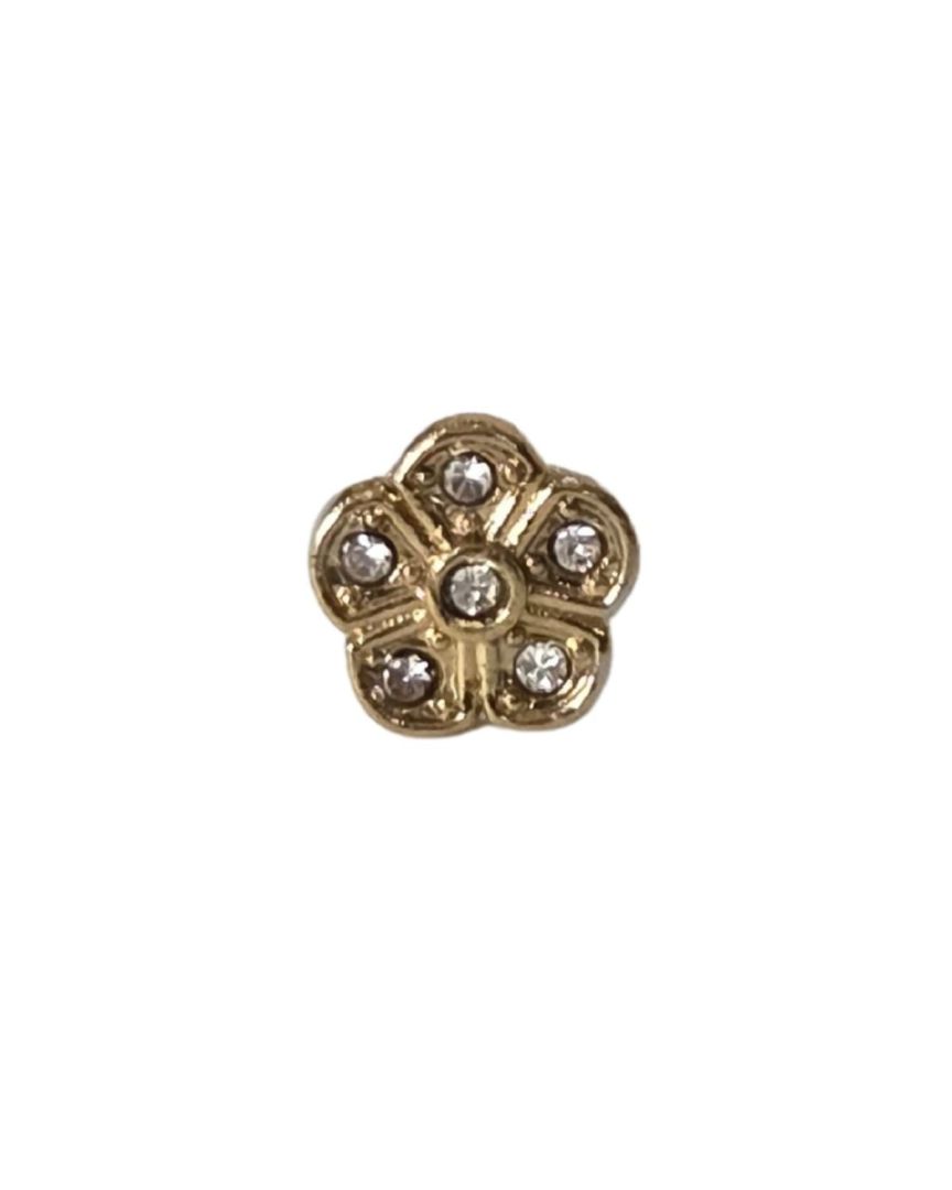 Boucle d'oreille femme fleur strass