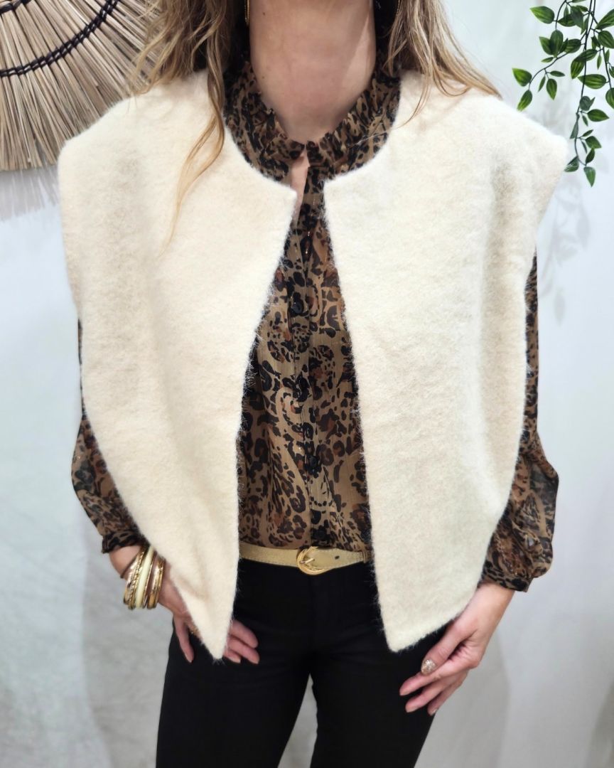 Gilet femme sans manche beige Pénélopea