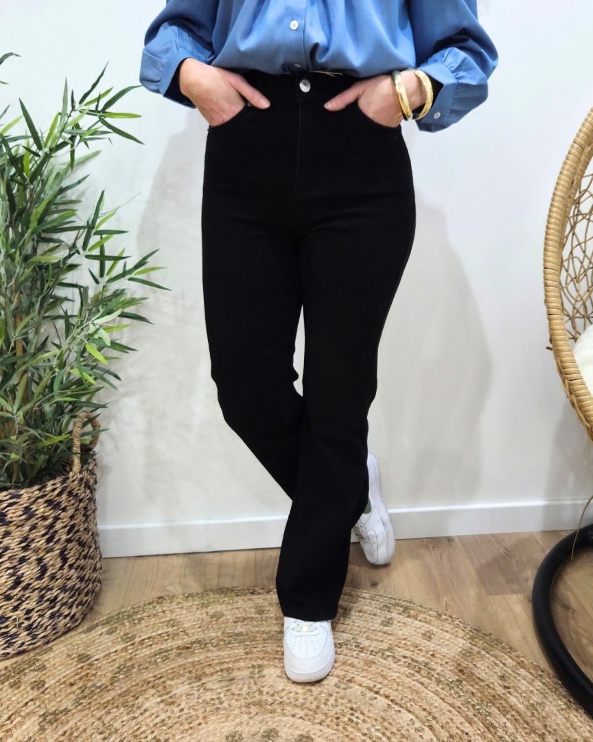 Jean femme noir wide leg
