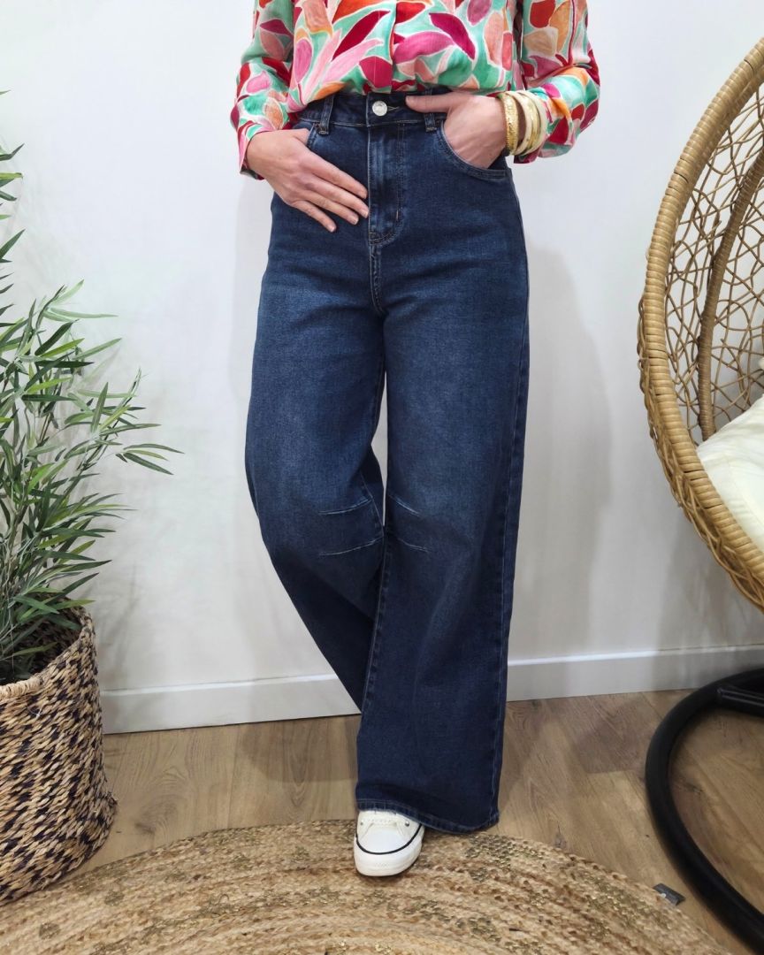 Jean femme mega baggy bleu foncé