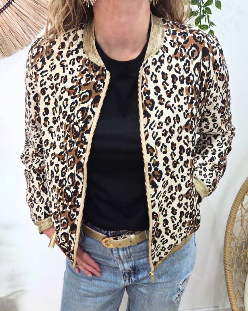 Bombers femme beige léopard marron et noir Eowyn