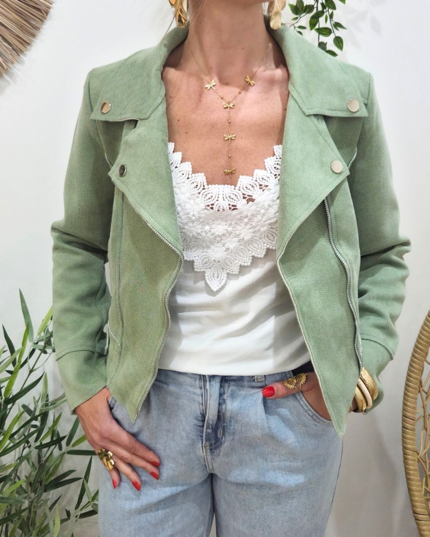Perfecto femme vert Constance