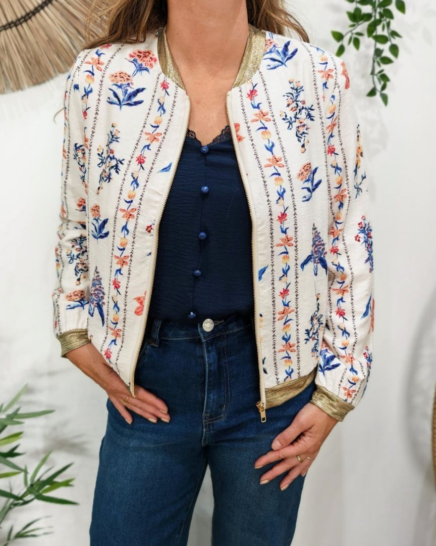 Bombers femme corail et bleu Gaudia