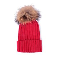 Bonnet à pompon marron et noir