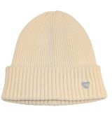 Bonnet femme uni coeur brodé argent