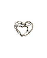 Bague femme acier double coeurs