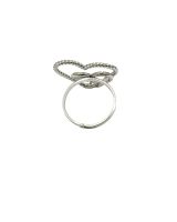 Bague femme acier double coeurs
