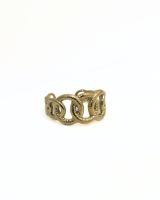 Bague femme acier doré gros maillons entremélés