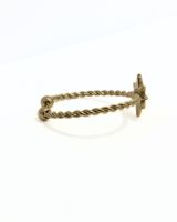 Bague femme acier doré torsadé avec astre