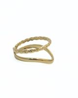 Bague femme acier doré double Juna