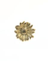 Bague femme acier doré marguerite