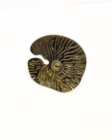 Bague femme acier doré nénuphar