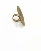 Bague femme acier doré nénuphar