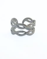 Bague femme acier argenté torsadé Smilla