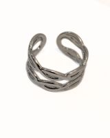 Bague femme acier argenté torsadé Smilla