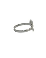 Bague femme acier argenté coeur bretzel