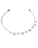 Bracelet femme acier argenté petites étoiles
