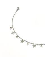 Bracelet femme acier argenté petites étoiles