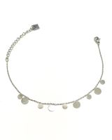 Bracelet femme acier argenté petites pastilles