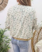 Bombers femme écru et vert mi-saison léger Marthe