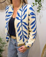 Bombers femme beige et bleu Iléana