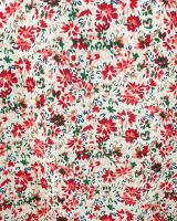 Bombers femme blanc petites fleurs rouges cerises et vertes mi-saison léger