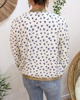 Bombers femme écru et bleu marine Nahélys