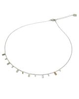 Collier femme argenté petits rectangles