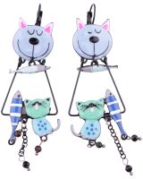 Boucles d'oreilles LOL chats trapèzes