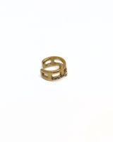 Boucle d'oreille arcade femme acier doré croix strass