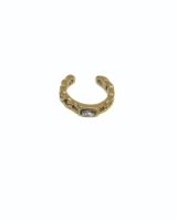 Boucle d'oreille arcade femme acier doré tresse strass