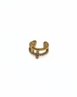 Boucle d'oreille arcade femme acier doré croix strass