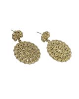 Boucles d'oreilles femme acier doré rond de gouttes
