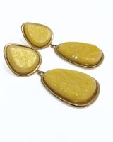 Boucles d'oreilles femme acier doré et pierres nacrées Naomi