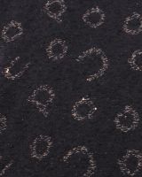 Grosse écharpe noire et dorée liserés et sequins Alphabio