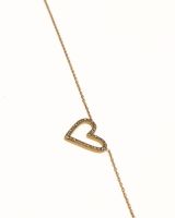 Collier femme acier inoxydable doré coeur strass